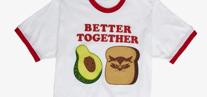 better together goot and rocket t shirt marvel eat the universe collection box lunch