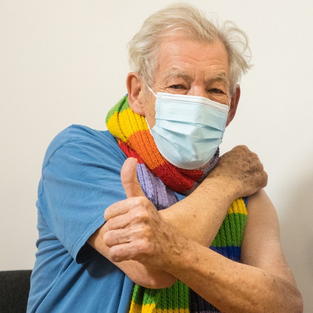 Ian McKellen after getting COVID-19 Vaccine