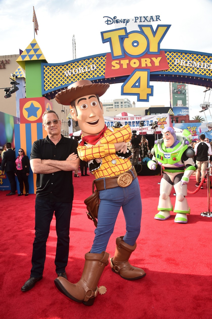 Tom Hanks with Woody on Pixar Pier