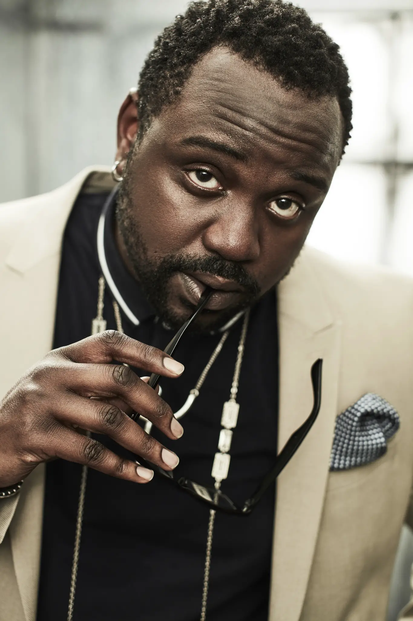 Brian Tyree Henry in white sports coat