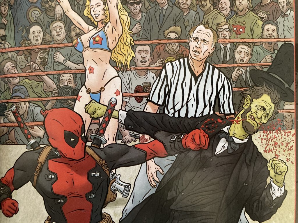Deadpool punching Zombie Lincoln