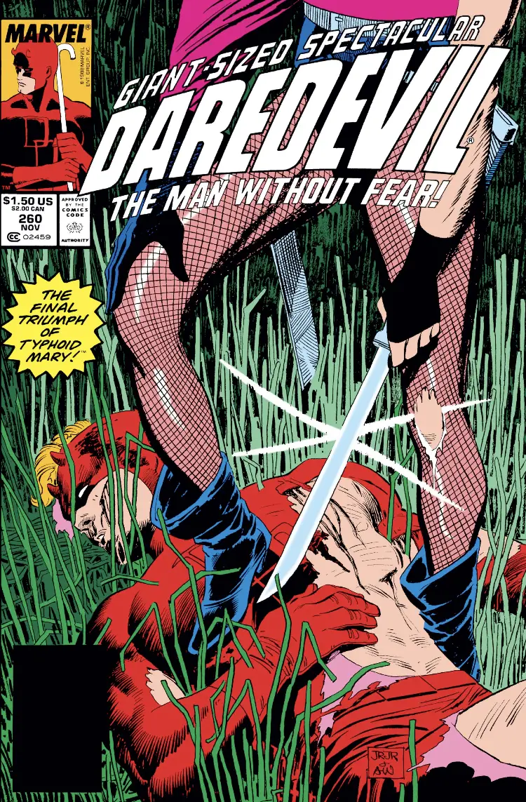 Daredevil cover with Typhoid Mary