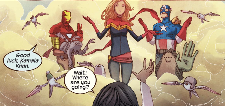 Iron Man Captain Marvel Captain America in Ms. Marvel #1