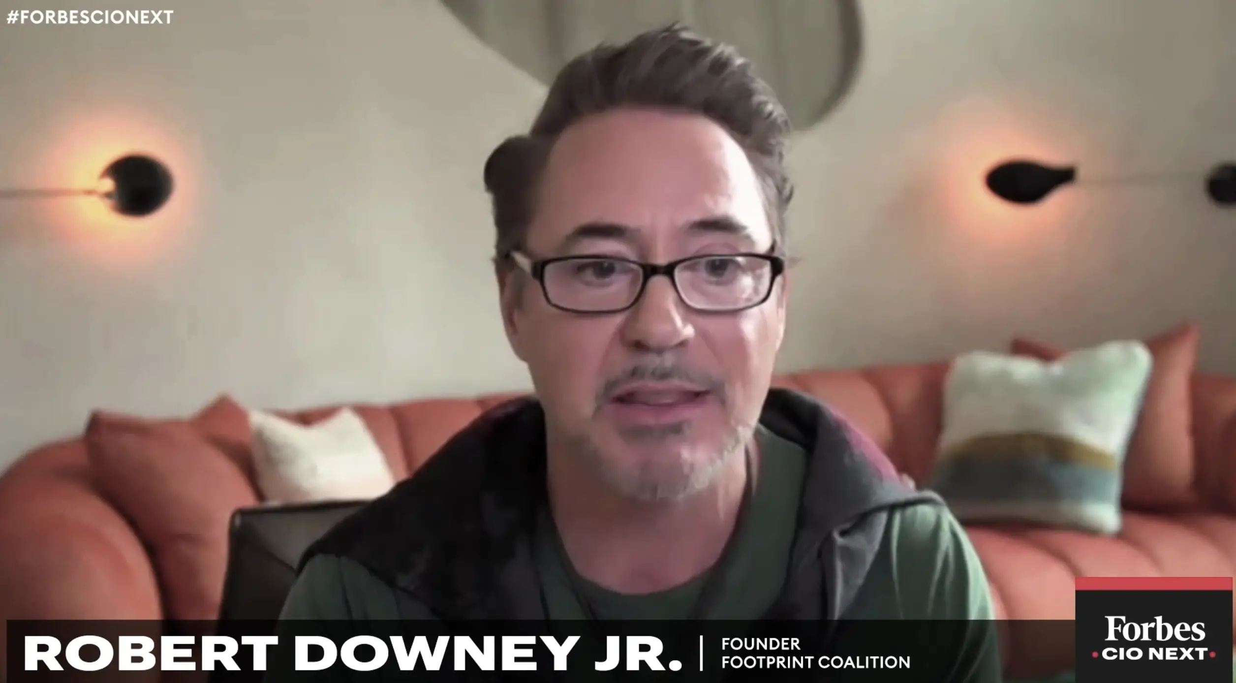 Robert Downey Jr. Founder of Footprint Coalition speaking with Forbes