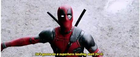 Superhero Landing with Deadpool