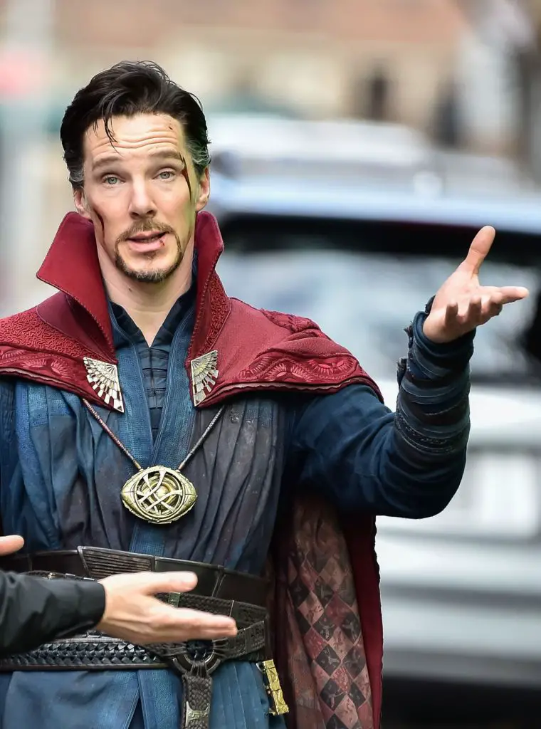 Benedict Cumberbatch on set