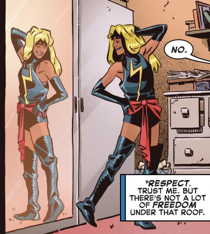 Kamala dressed as Captain Marvel
