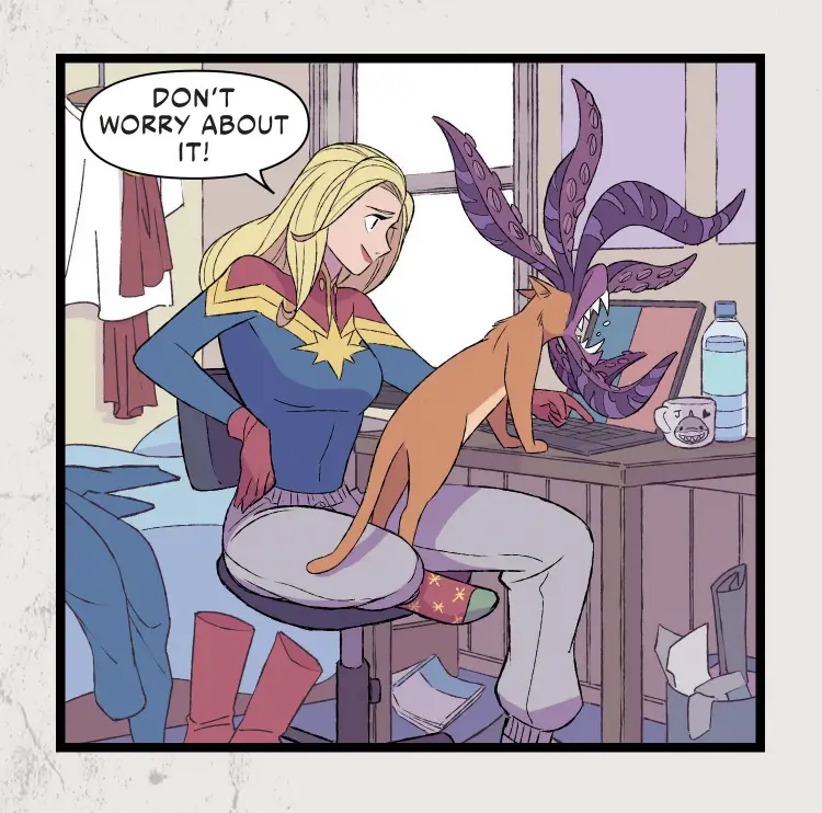 Goose and Captain Marvel in Heroes At Home