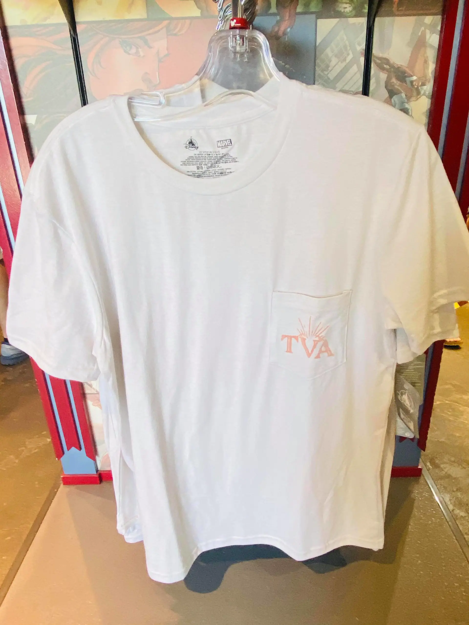 TVA Logo on White T-Shirt at Disney Springs