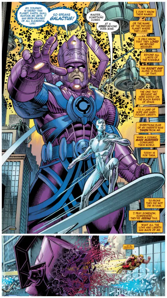 Galactus, Silver Surfer, Hyperion in Heroes Reborn #2