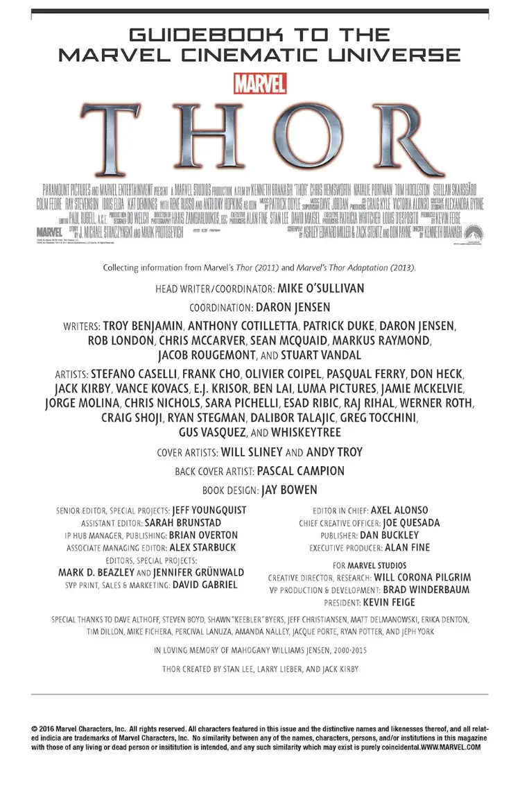 Guidebook to the Marvel Cinematic Universe: Marvel’s Thor