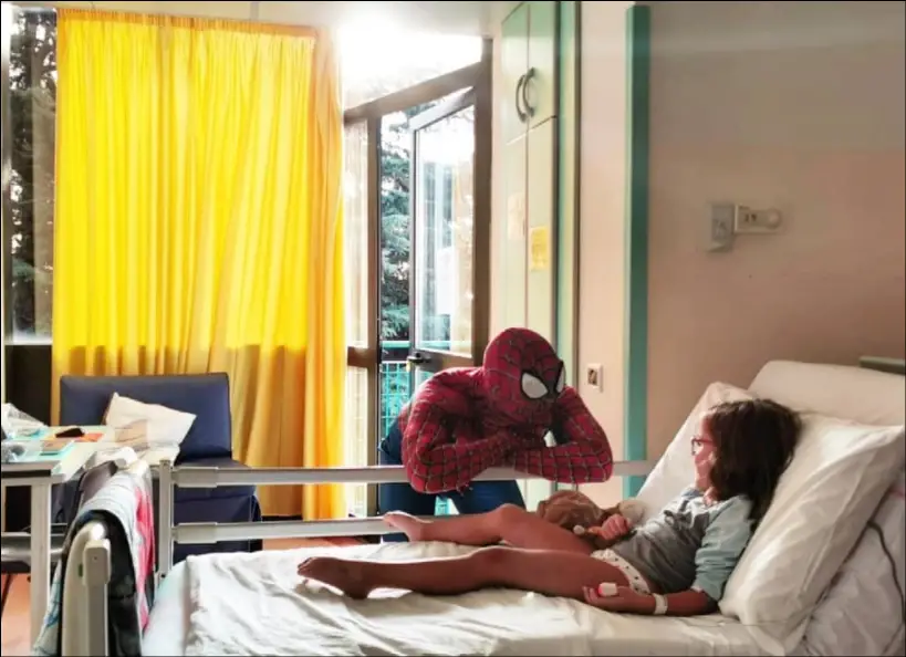 spider-man pediatric hospital visit