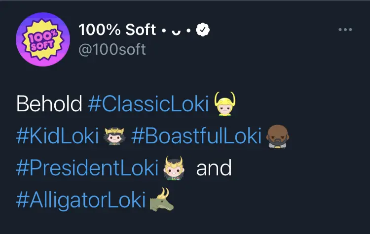 100% Soft Loki hashtags
