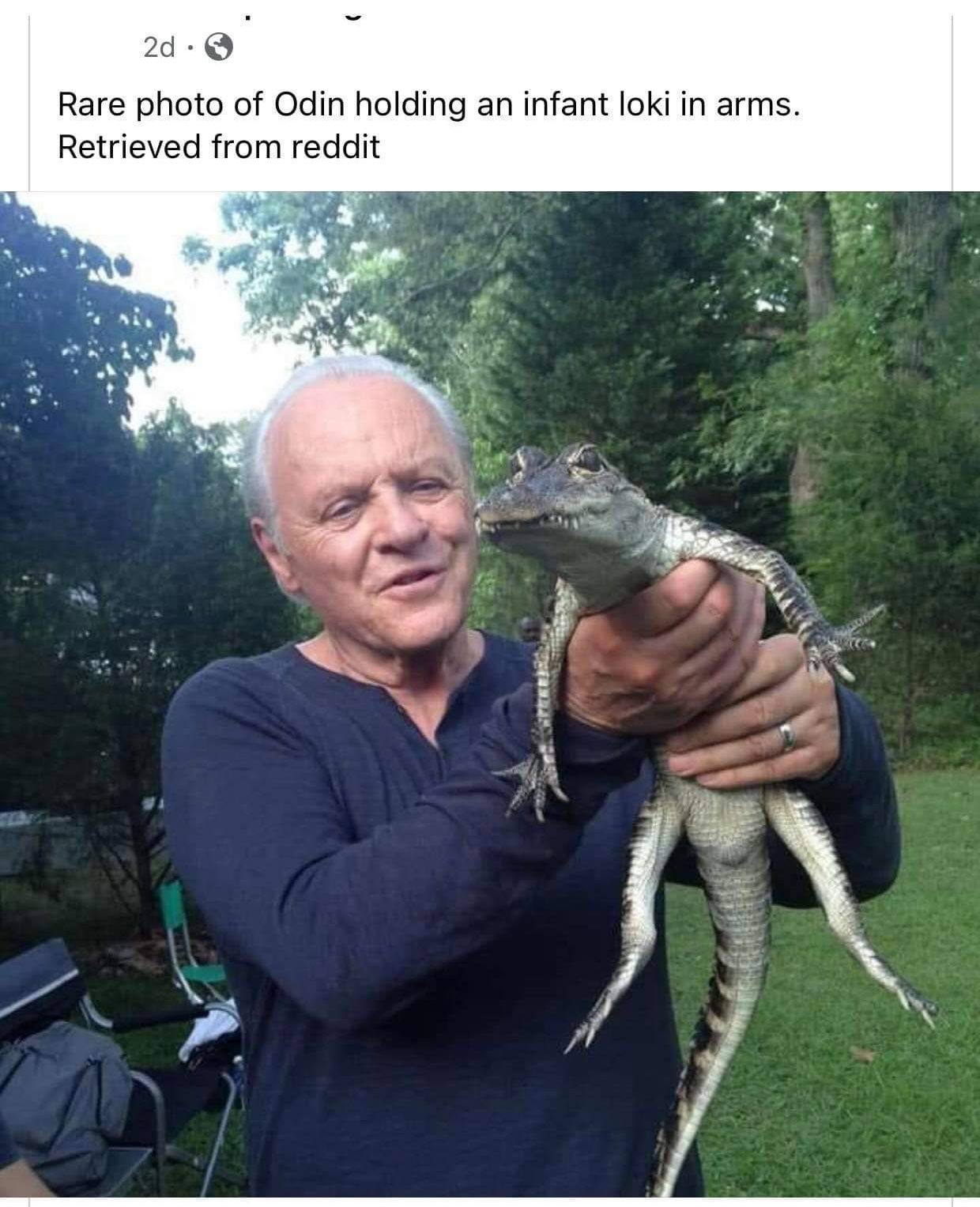 Anthony Hopkins with Alligator