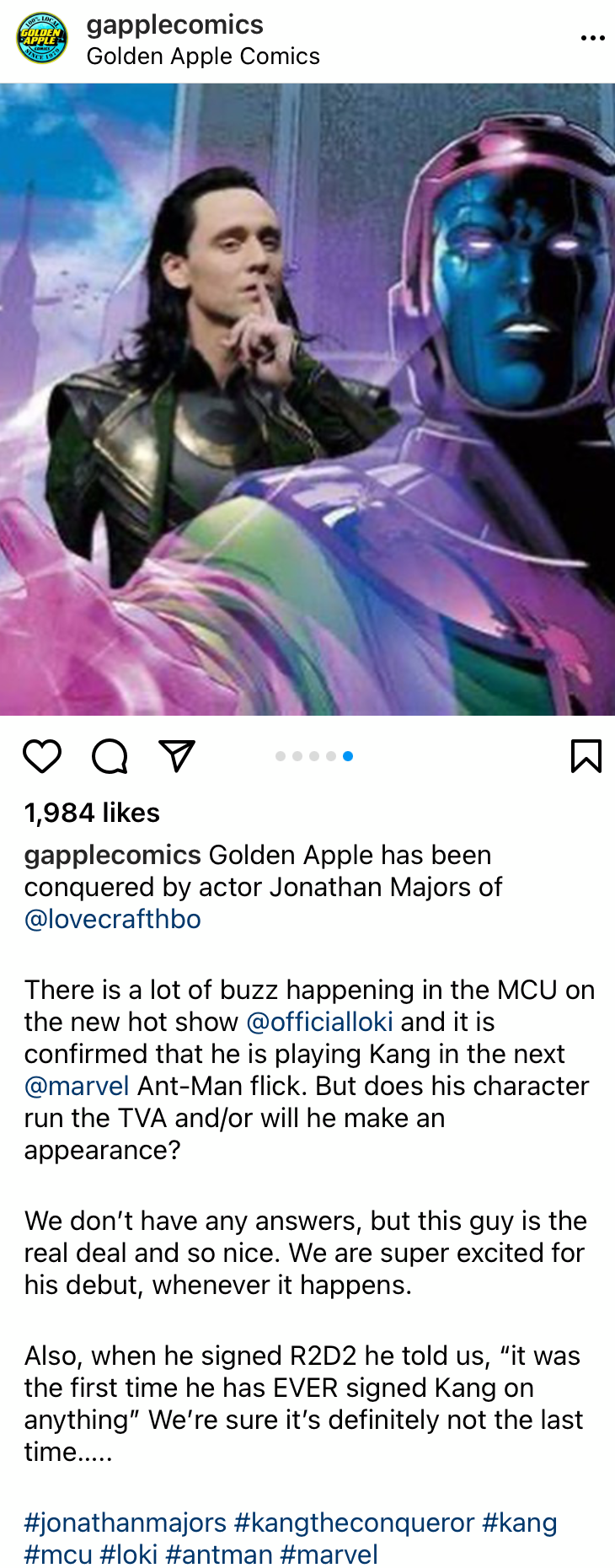 Jonathan Majors Visits Golden Apple Comics