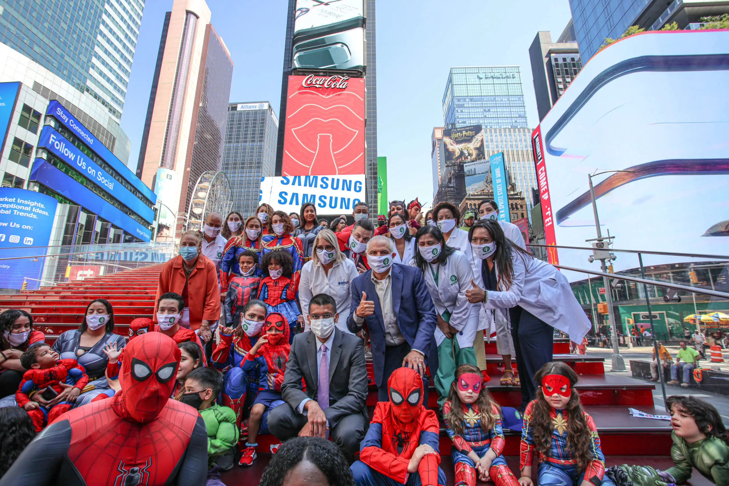 kids dressed as Spider-Man learning about the COVID-19 vaccine