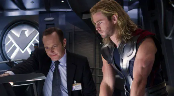 Clark Gregg and Chris Hemsworth in Avengers