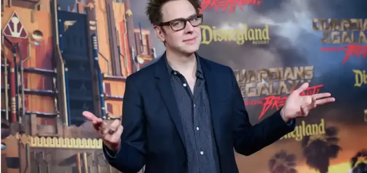 James Gunn in front of Mission Breakout background