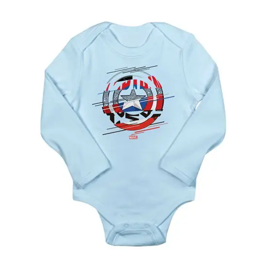Captain America Shield Baby Light Bodysuit Long Sleeve Baby Bodysuit