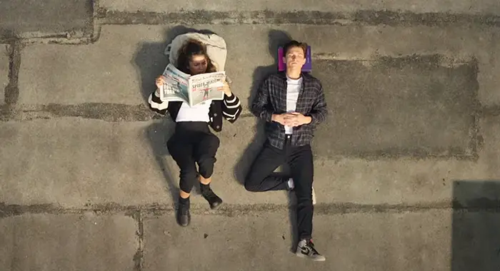 MJ and Peter Parker on rooftop in No Way Home Trailer