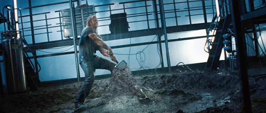 Thor tries to pick up his hammer