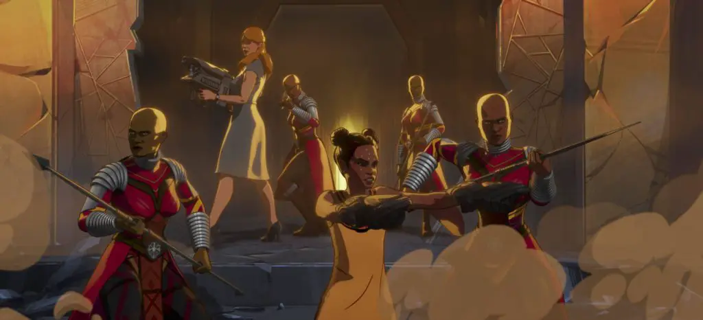 The Dora Milaje, Pepper Potts, and Shuri in Marvel Studios' WHAT IF…?