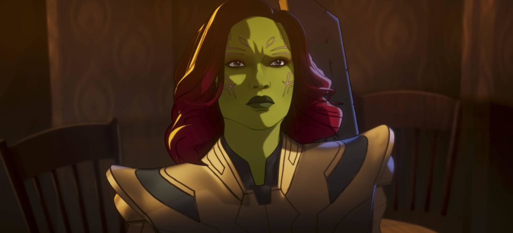 Gamora with Blade of Thanos in Marvel Studios' WHAT IF…?