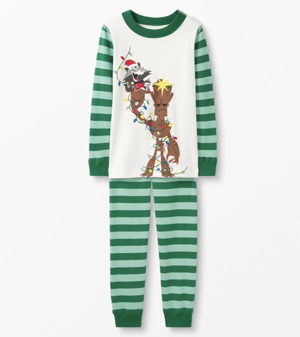 Marvel Groot Long John Pajamas In Organic Cotton