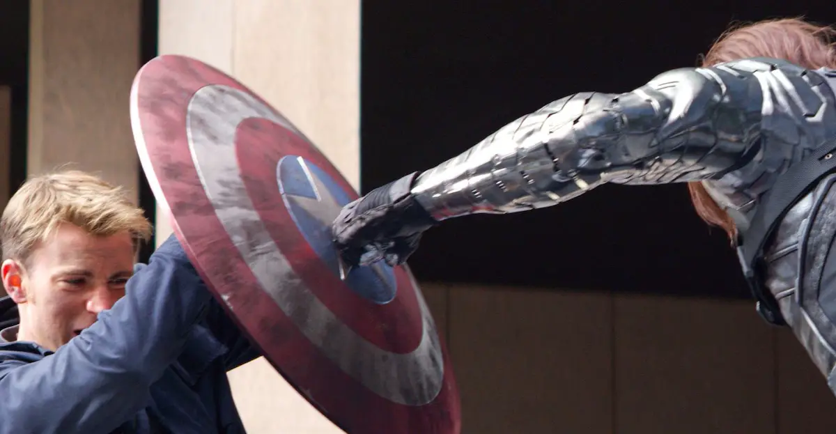 Shields Down Chris Evans Used 46 Shields for Cap 2!