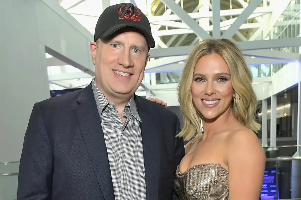 Kevin Feige and Scarlett Johansson