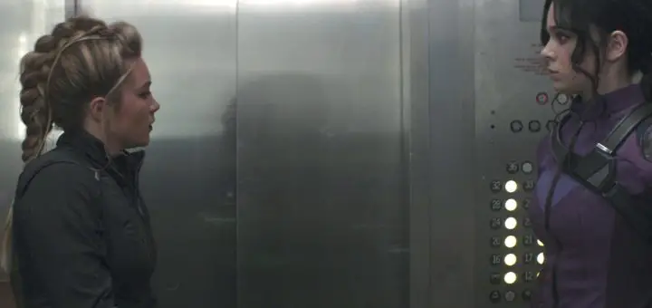 Kate and Yelena in Elevator