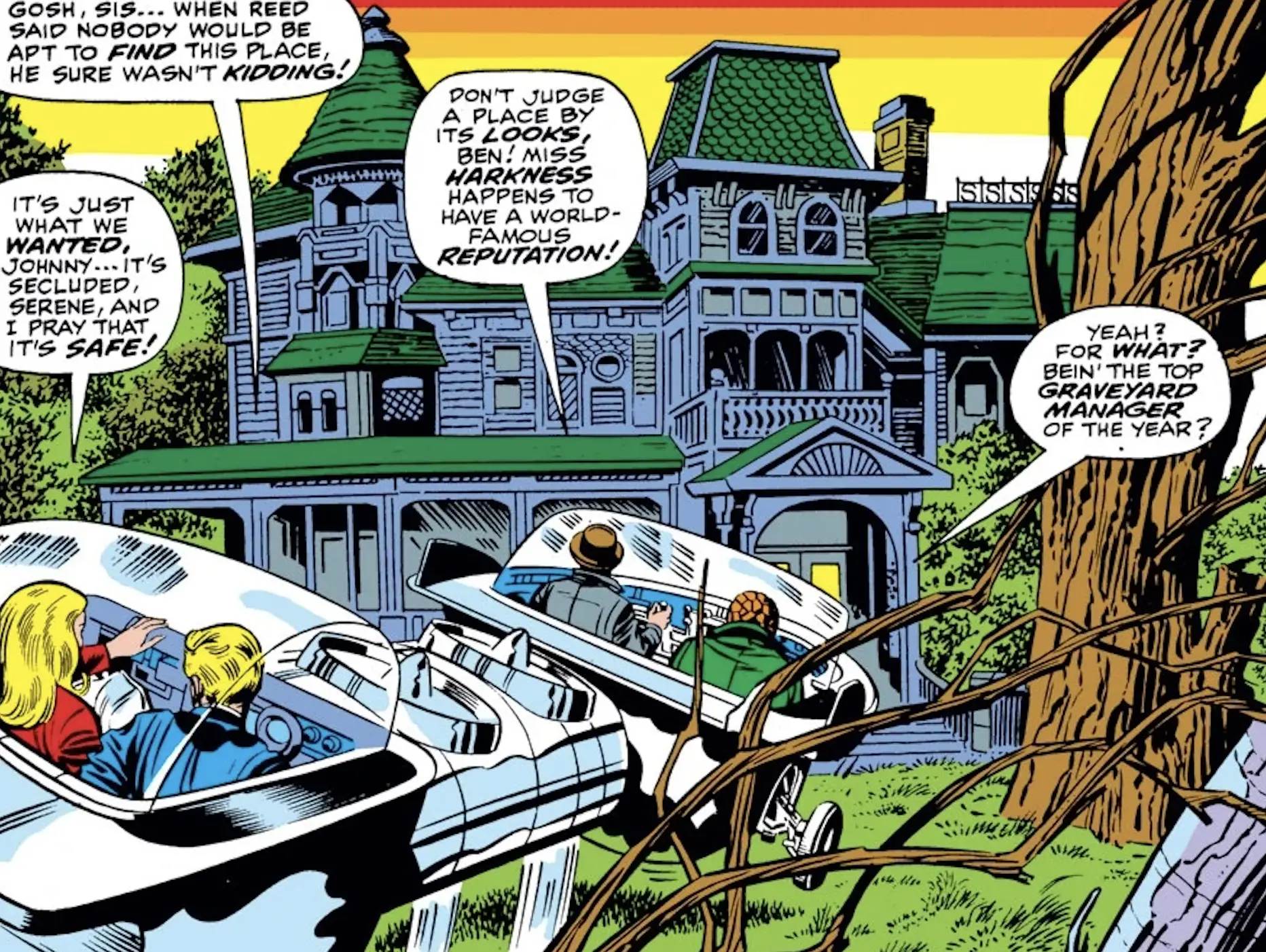 Whisper Hill from Fantastic Four #110 by Stan Lee, John Buscema, Joe Sinnott, and M. Stevens.