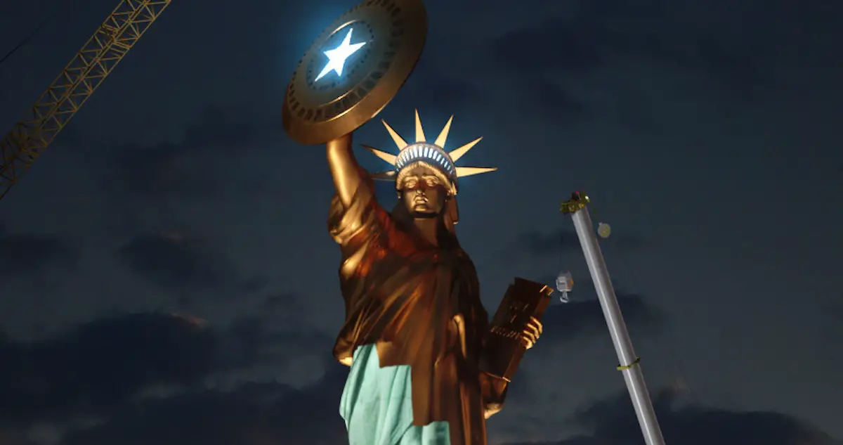 Spidey's Statue of Liberty Unveiled